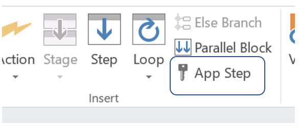 Ribbon with App Step